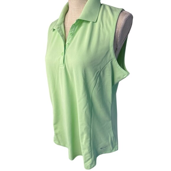 Greg Norman Womens Sleeveless Lime Green Polo Shirt XL Lightweight Golf Top - Picture 2 of 8